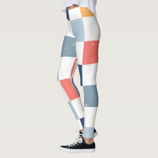 kleurrijk dambordpatroon leggings (Links)