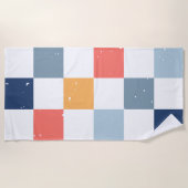 kleurrijk dambordpatroon strandlaken (Voorkant)