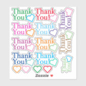 Kleurrijk "Dank je!" Stickers (Vel)