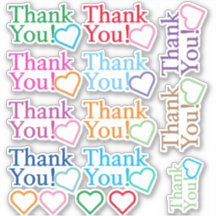 Kleurrijk "Dank je!" Stickers