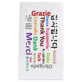 Kleurrijk Dank u, Merci, Grazie, Dank Gift Bag Klein Cadeauzakje (Voorkant)