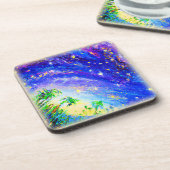 Kleurrijk dansend Oerwoud in de hemel. Bestel nu Bier Onderzetter (Linkerzijde)