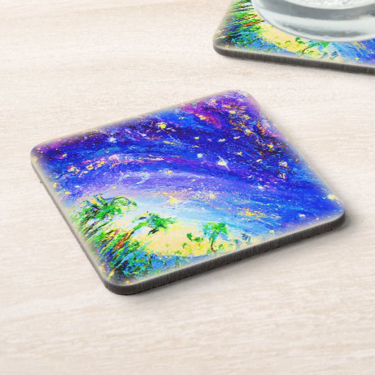 Kleurrijk dansend Oerwoud in de hemel. Bestel nu Bier Onderzetter (Linkerzijde)