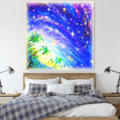 Kleurrijk dansend Oerwoud in de hemel. Bestel nu Canvas Afdruk (Insitu (Slaapkamer))