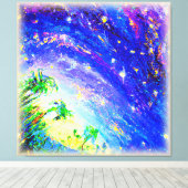 Kleurrijk dansend Oerwoud in de hemel. Bestel nu Canvas Afdruk (Insitu (Houten vloer))