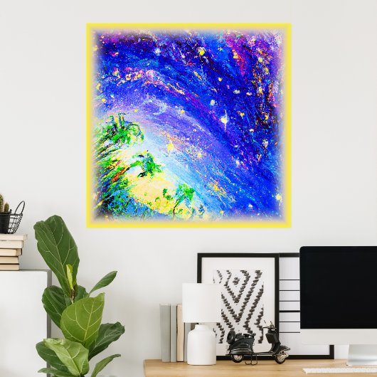 Kleurrijk dansend Oerwoud in de hemel. Bestel nu Poster (Thuiskantoor)