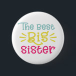 Kleurrijk De beste grote zus Schattige handgeschre Ronde Button 5,7 Cm<br><div class="desc">Schattigee en kleurrijke knop met witte handgeschreven typografie "De beste grote zus". Het perfecte cadeau voor grote zussen. Dit ontwerp is beschikbaar in verschillende items.</div>