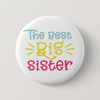 Kleurrijk De beste grote zus Schattige handgeschre Ronde Button 5,7 Cm