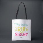 Kleurrijk De beste grote zus Schattige handgeschre Tote Bag<br><div class="desc">Schattigee en kleurrijke tas met witte handgeschreven "De beste grote zus". Het perfecte cadeau voor oudere zussen. Dit ontwerp is beschikbaar in verschillende items.</div>