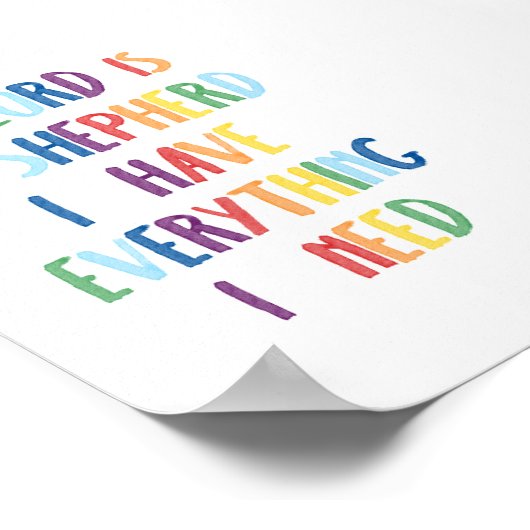 Kleurrijk De heer is mijn herder poster (Hoek)