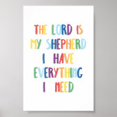 Kleurrijk De heer is mijn herder poster (Voorkant)