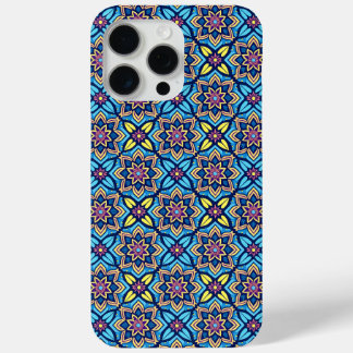 Kleurrijk decoratief bloempatroon iPhone 15 pro max hoesje