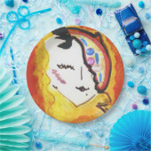 Kleurrijk decoratief bord met gezicht (Feest)