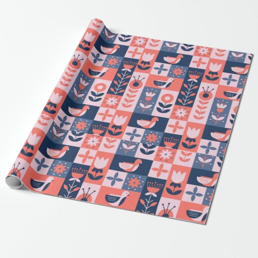 kleurrijk decoratief cadeaupapier (Uitgerold)