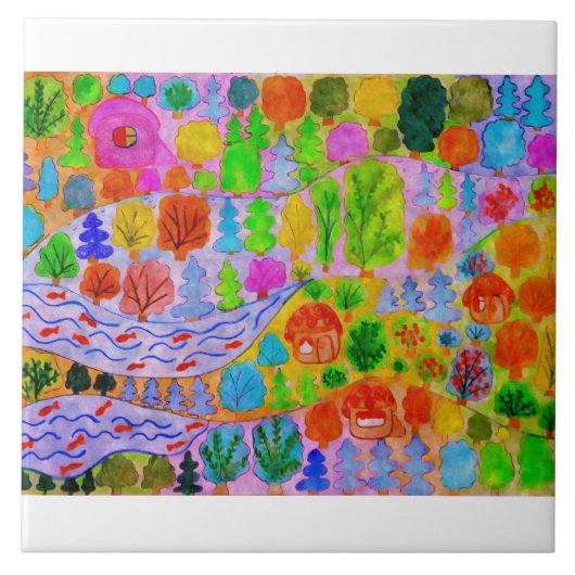 Kleurrijk decoratief keramisch tegels tegeltje (Voorkant)