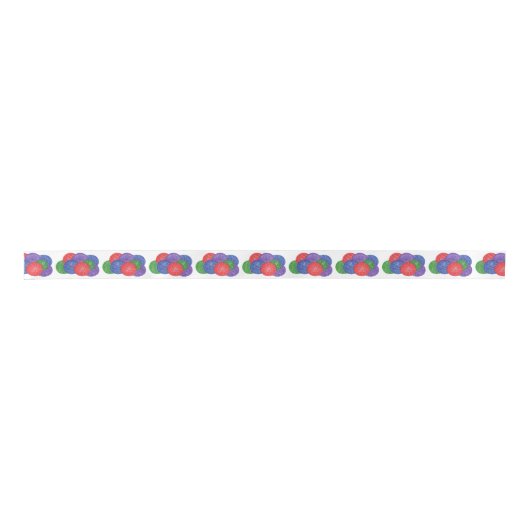 Kleurrijk decoratief kerstgebaren satijnen lint (Voorkant)