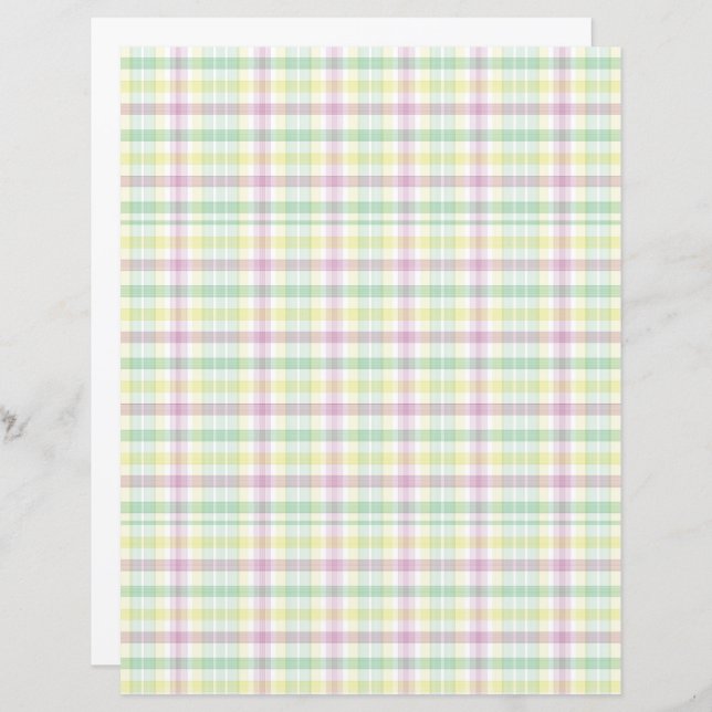 Kleurrijk Deens Plaid Scrapbook Papier (Voorkant / Achterkant)