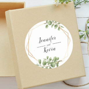 Kleurrijk Delicaat Botanisch Blad Trouwgunst Ronde Sticker