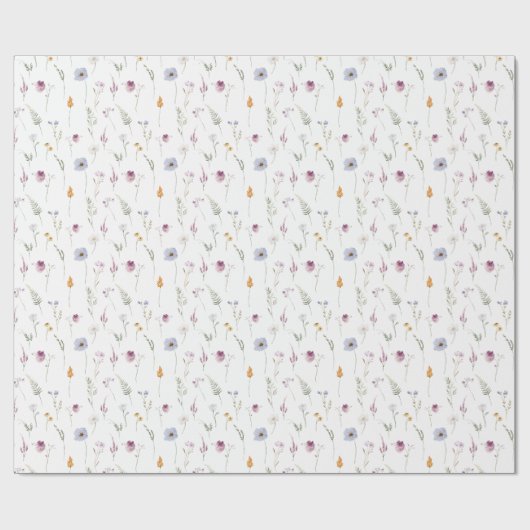 Kleurrijk delicaat wildflower cadeaupapier (Vlak)