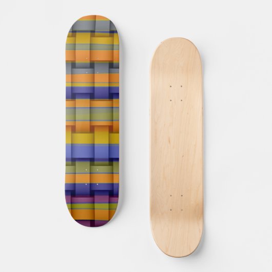 Kleurrijk design met retro-tekenstrepen skateboard (Voorkant)