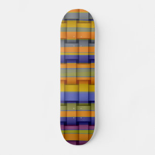 Kleurrijk design met retro-tekenstrepen skateboard