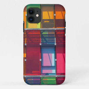 Kleurrijk detail van commercieel gebouw iPhone 11 hoesje