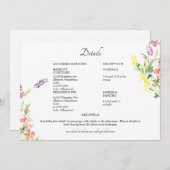 Kleurrijk detail van het huwelijk van wilde bloeme kaart (Voorkant / Achterkant)