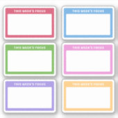 Kleurrijk Deze Week Focus Weekplanner Sticker (Voorkant)