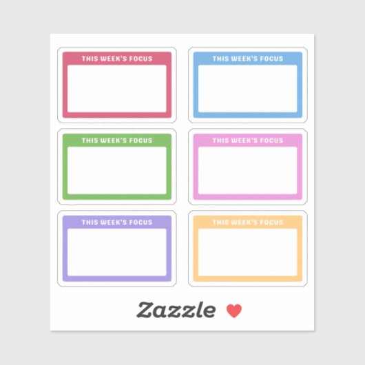 Kleurrijk Deze Week Focus Weekplanner Sticker (Vel)