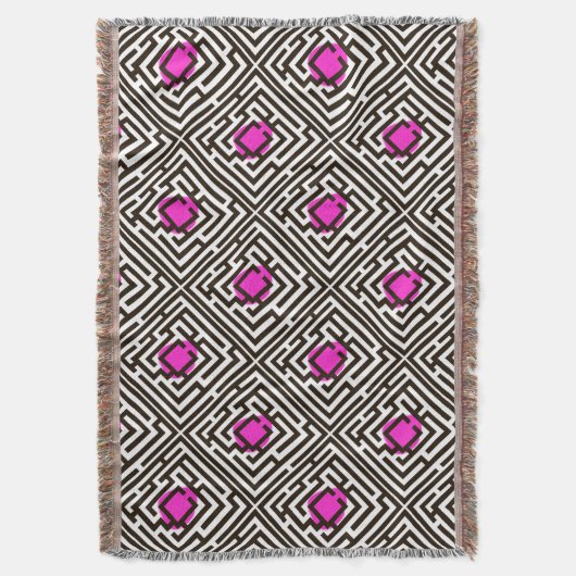 Kleurrijk Diagonaal doolhofpatroon op aangepaste k Deken (Voorkant Verticaal)