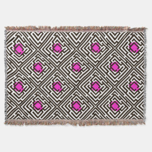 Kleurrijk Diagonaal doolhofpatroon op aangepaste k Deken