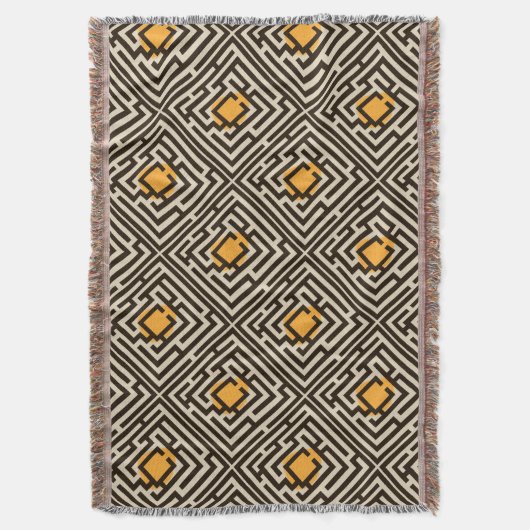 Kleurrijk Diagonaal doolhofpatroon op aangepaste k Deken (Voorkant Verticaal)