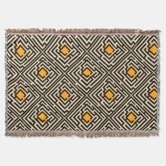 Kleurrijk Diagonaal doolhofpatroon op aangepaste k Deken (Voorkant)