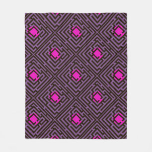 Kleurrijk Diagonaal doolhofpatroon op aangepaste k Fleece Deken