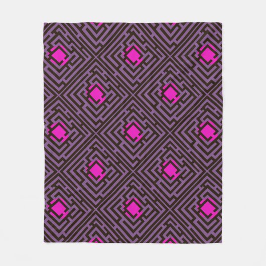 Kleurrijk Diagonaal doolhofpatroon op aangepaste k Fleece Deken (Voorkant)