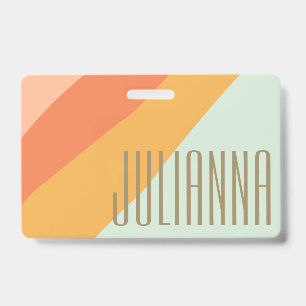 Kleurrijk diagonaal gepersonaliseerd bandstaal badge