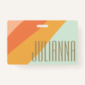 Kleurrijk diagonaal gepersonaliseerd bandstaal badge (Achterkant)