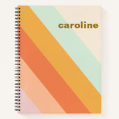 Kleurrijk diagonaal gepersonaliseerd bandstaal notitieboek (Voorkant)