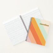 Kleurrijk diagonaal gepersonaliseerd bandstaal notitieboek (Binnen)
