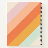 Kleurrijk diagonaal gepersonaliseerd bandstaal notitieboek (Achterkant)