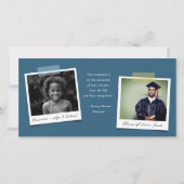 Kleurrijk Diagonaal Stripes Trendy Foto Afstuderen Aankondiging (Achterkant)