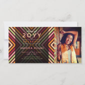 Kleurrijk Diagonaal Stripes Trendy Foto Afstuderen Aankondiging (Voorkant)