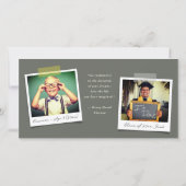 Kleurrijk Diagonaal Stripes Trendy Foto Afstuderen Aankondiging (Achterkant)