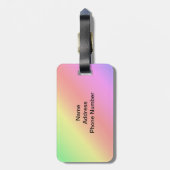 Kleurrijk diagonaal van regenbooggradiënt bagagelabel (Achterkant verticaal)