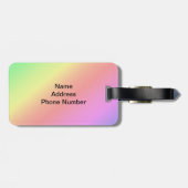 Kleurrijk diagonaal van regenbooggradiënt bagagelabel (Achterkant horizontaal)