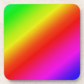 Kleurrijk diagonaal van regenbooggradiënt drankjes onderzetter (Voorkant)