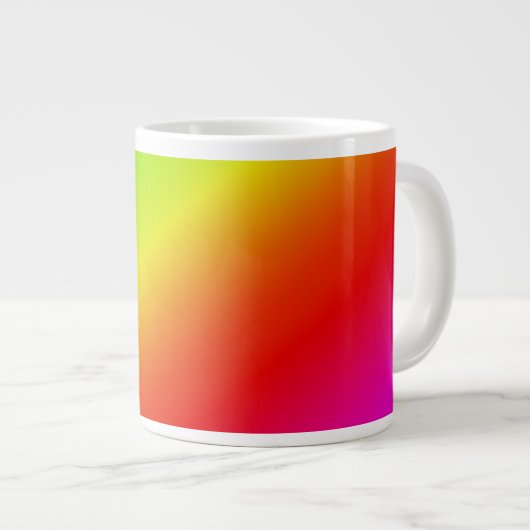 Kleurrijk diagonaal van regenbooggradiënt grote koffiekop (Voorkant rechts)