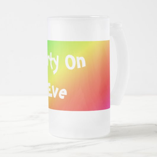 Kleurrijk diagonaal van regenbooggradiënt matglas bierpul (Voorkant rechts)