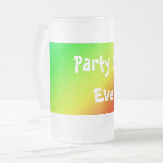 Kleurrijk diagonaal van regenbooggradiënt matglas bierpul (Voorkant links)