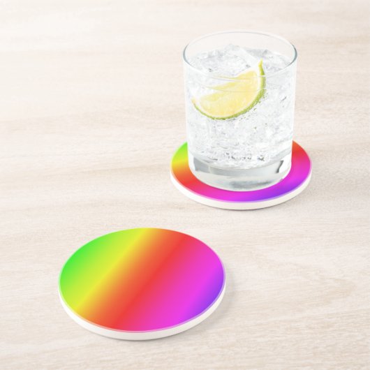 Kleurrijk diagonaal van regenbooggradiënt zandsteen onderzetter (Zijkant)